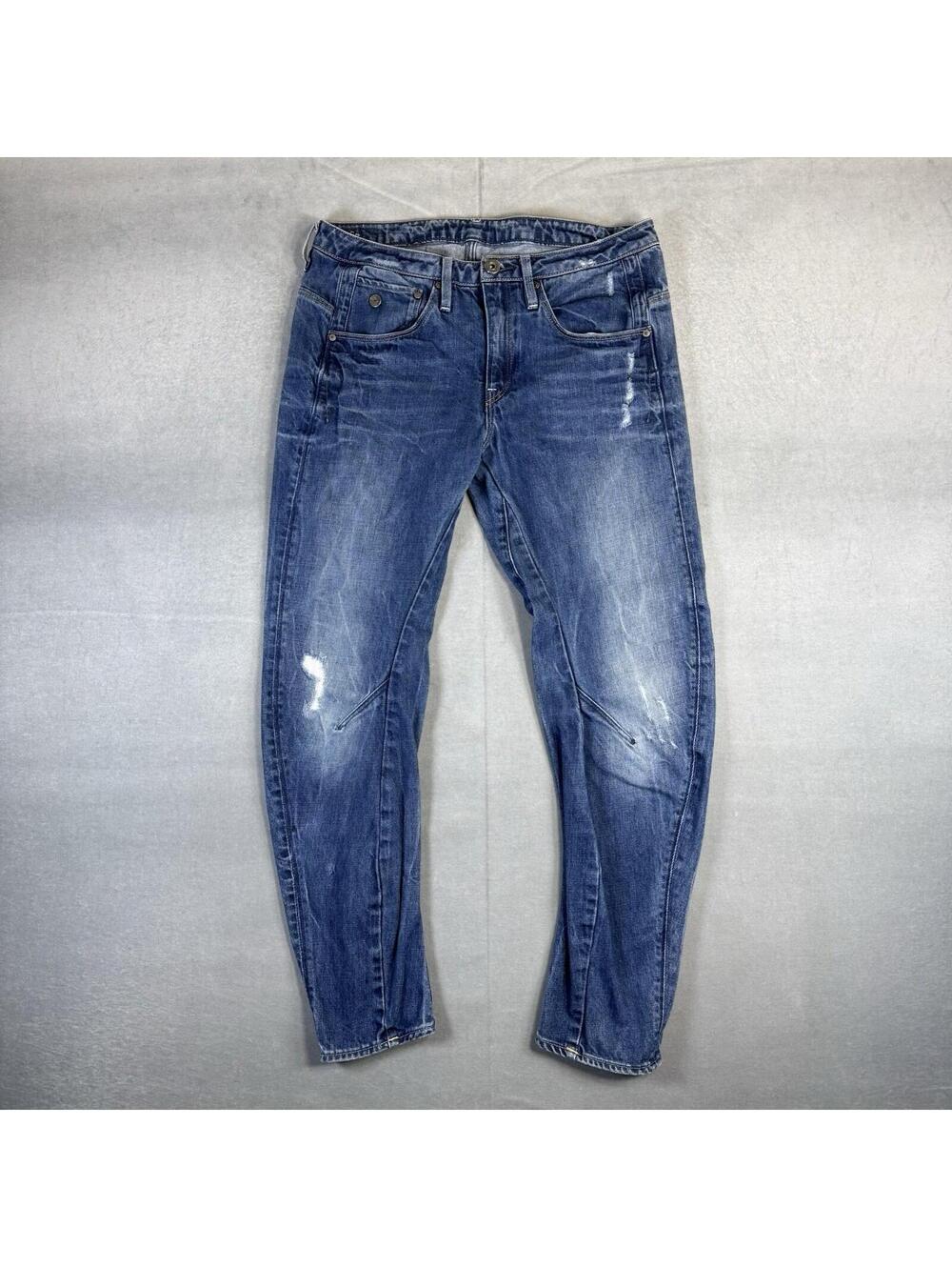 G-Star Raw Arc 3D Boyfriend Jean Women's 26 Blue Med Wash Low Rise  Tapered Crop